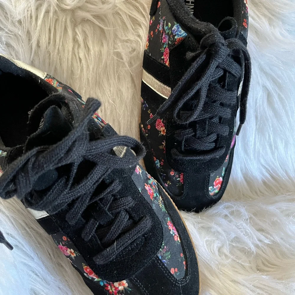 Johnny Was Black and Gold Floral Sneakers - Picture 7 of 10
